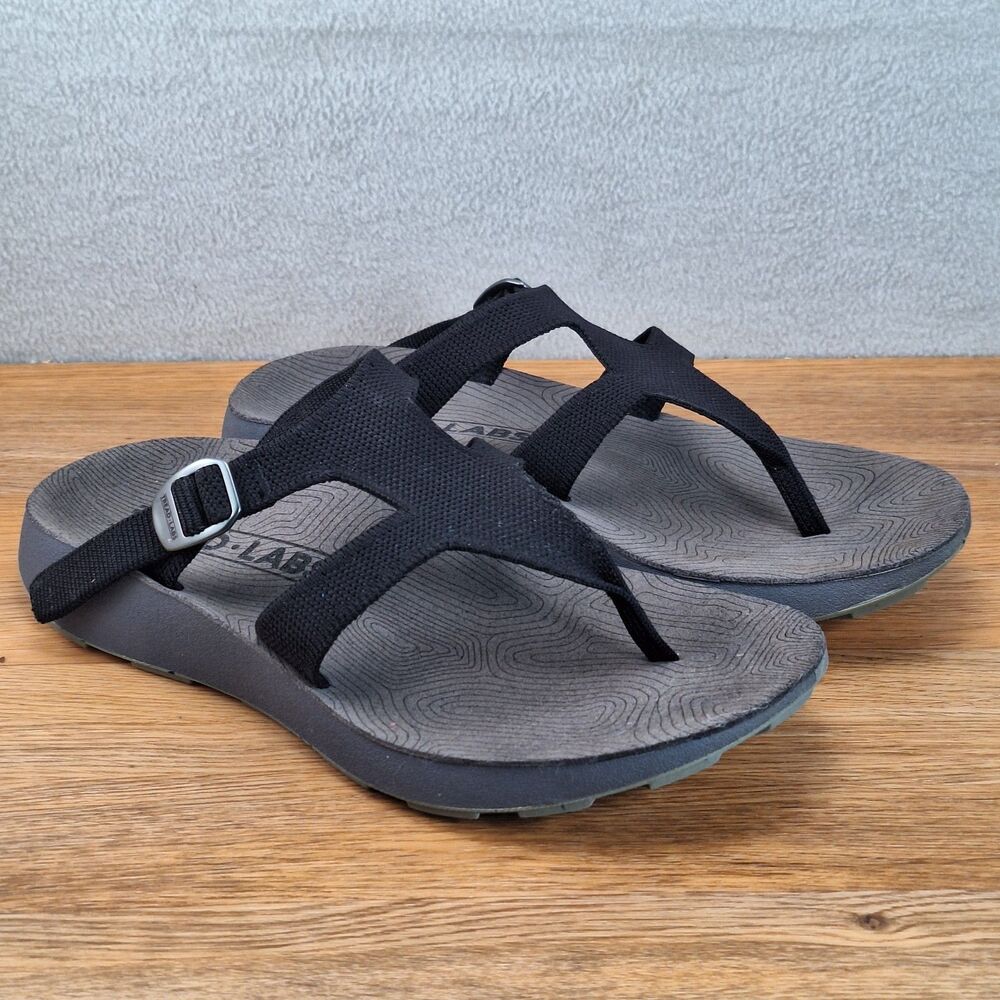 Tread Labs Albion Women's 9 Sport Sandals Black Strappy Flat Hiking Thongs